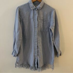 Moon River Women’s Size Small Linen Button Down Tunic